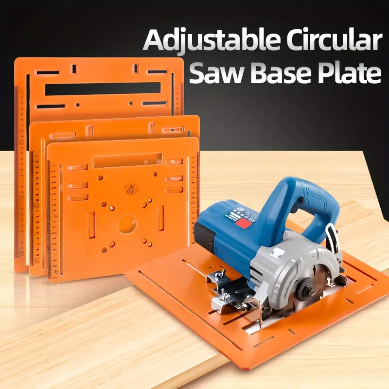 1pc universal cutting machine base plate kit, suitable for woodworking circular saws, with laser scale and adjustable positioning rail, woodworking auxiliary tool.