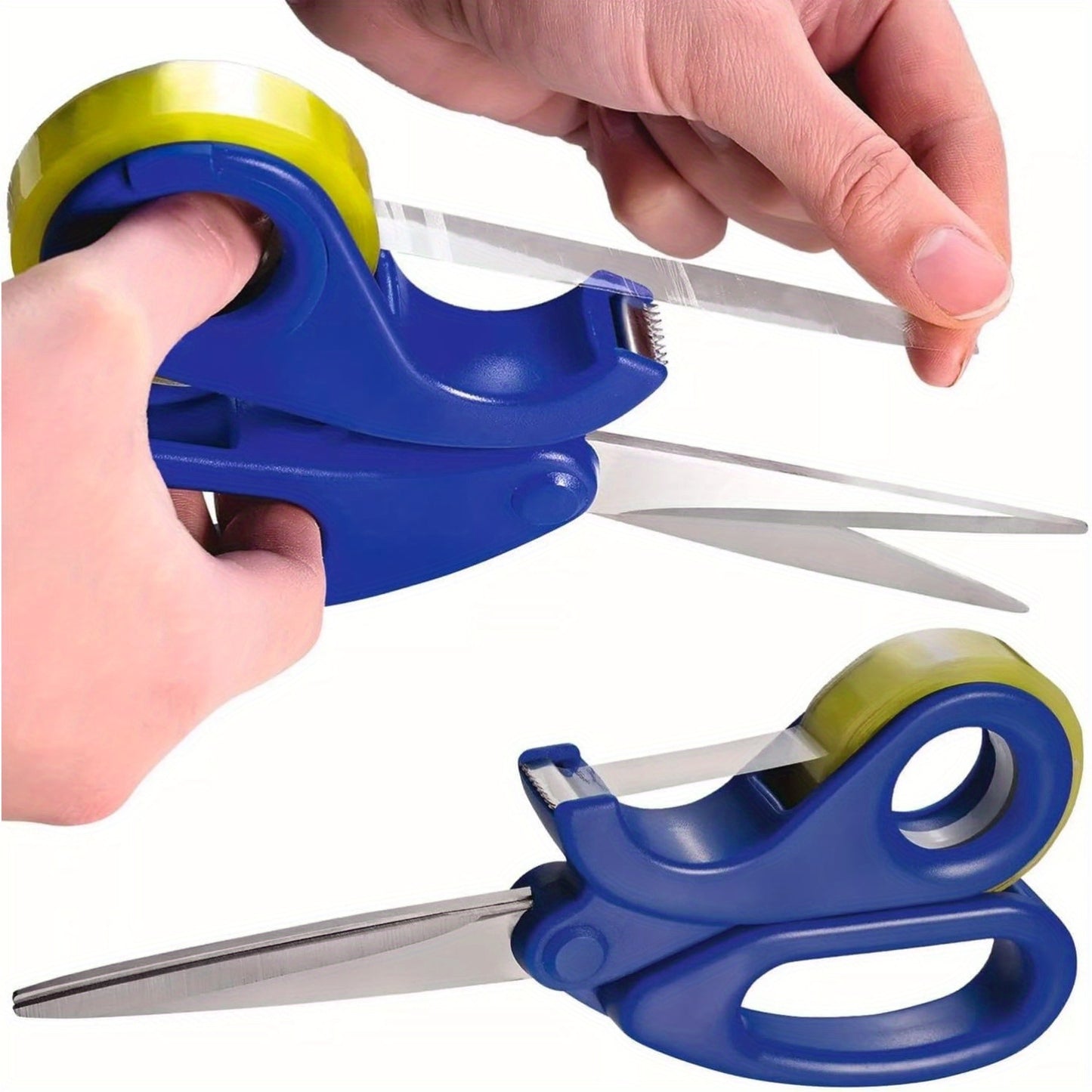 2-in-1 Scissors & Integrated Clear Tape Dispenser Cutter