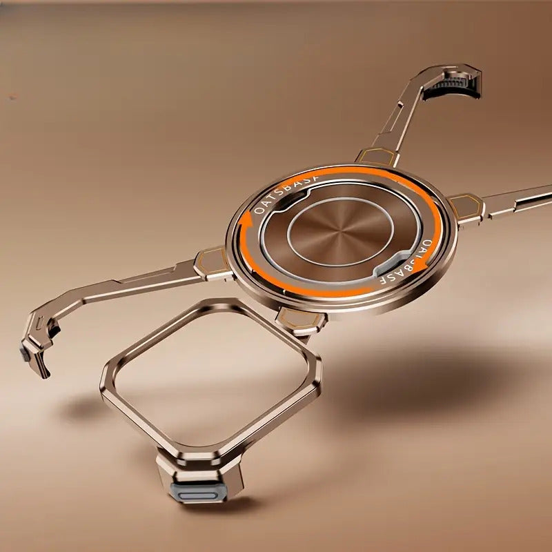 360 ° Rotating Aluminum Alloy Frameless Natural Titanium Steel Phone Case