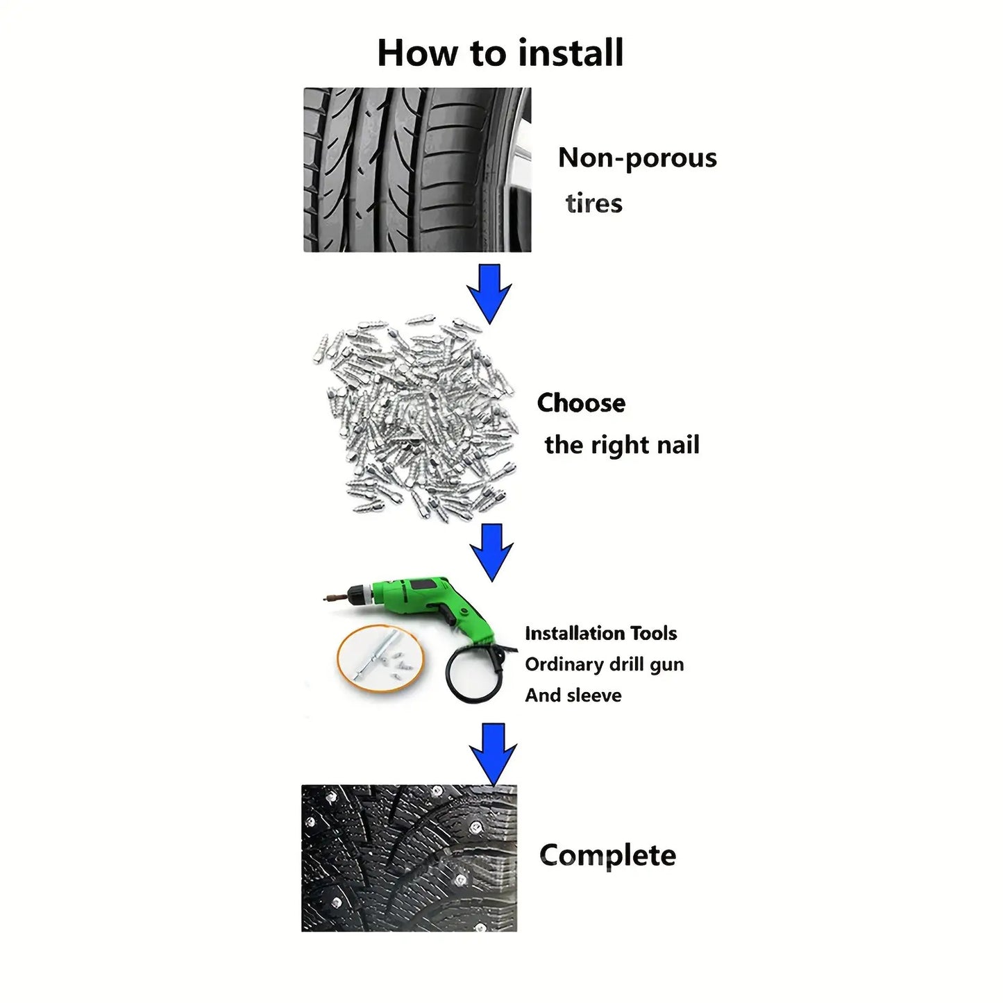 200pcs Universal Model Non-Slip Skid Nails