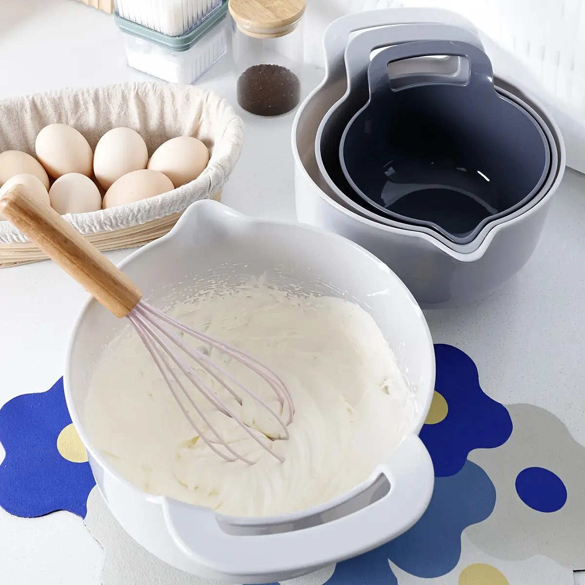 4pcs Thickened and Deepened Baking Mixing Bowl