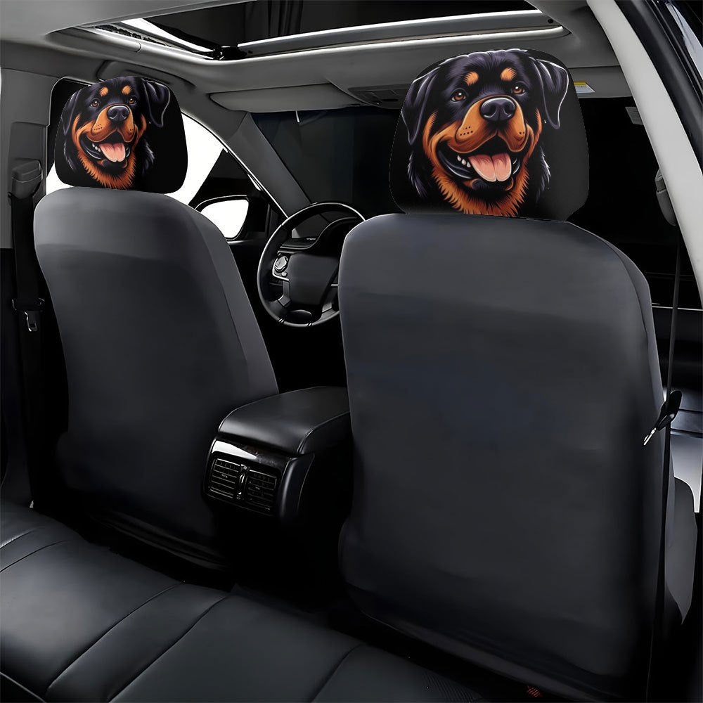 Rottweiler Realistic Print Car Headrest Covers