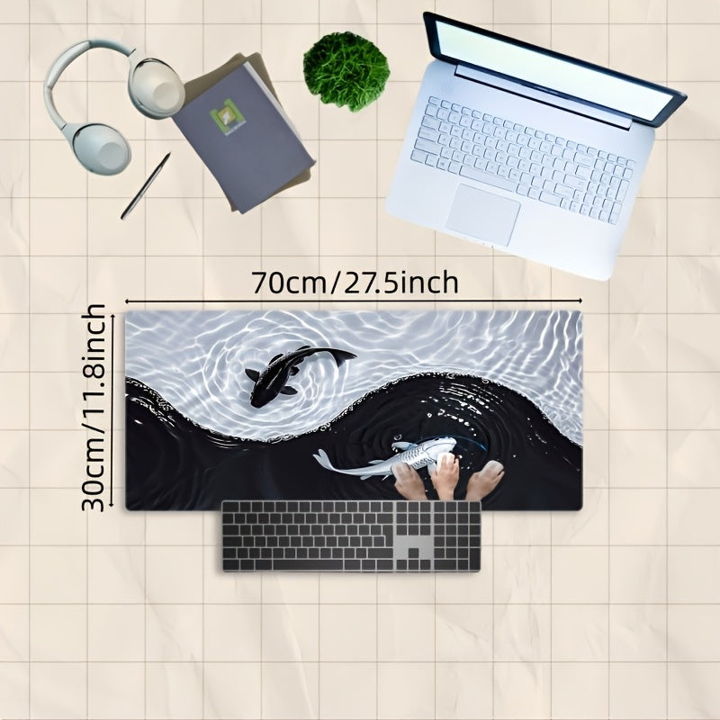 Stylish Black & White Waterproof Gaming Mouse Pad