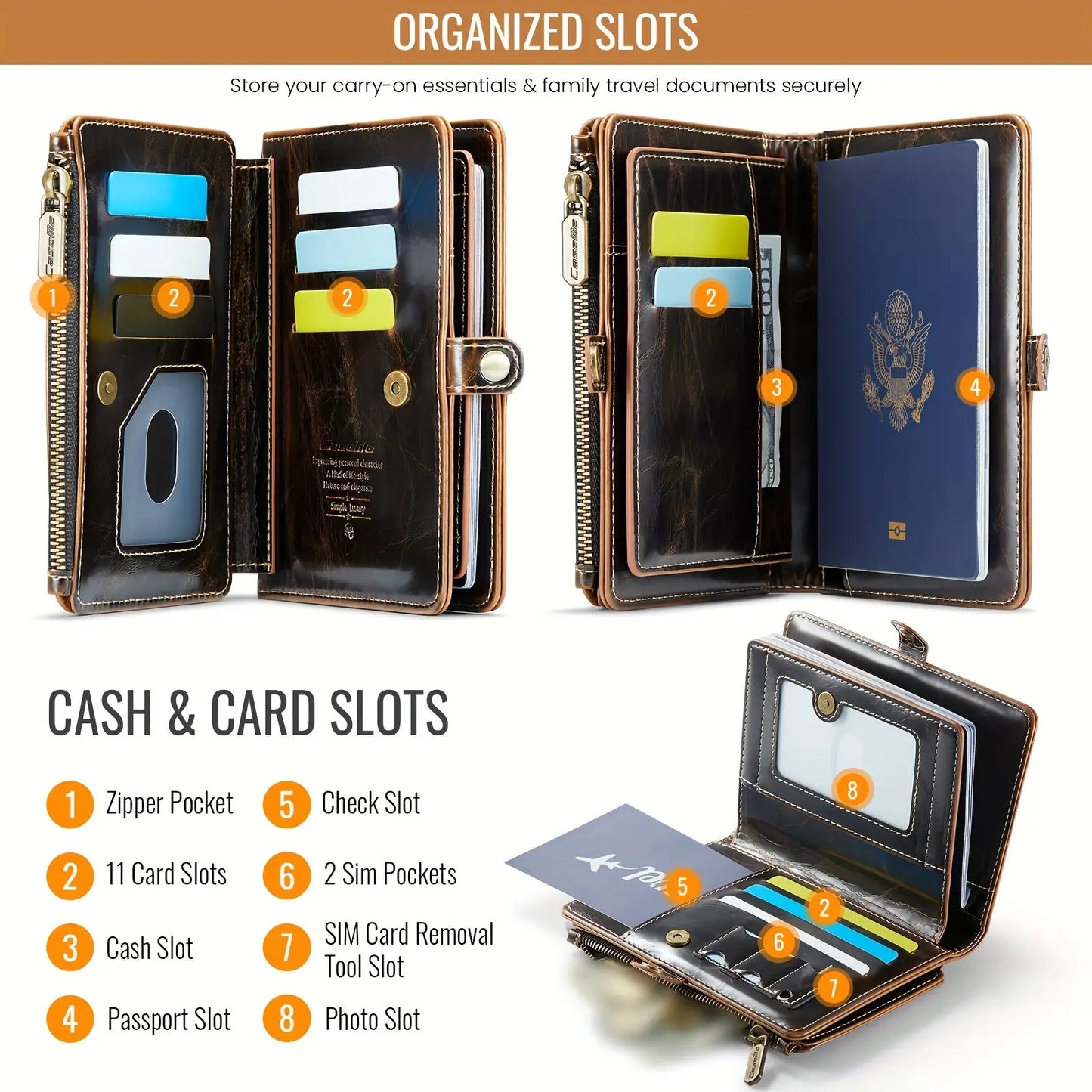 Portable Multi-card Credit Card Passport Case