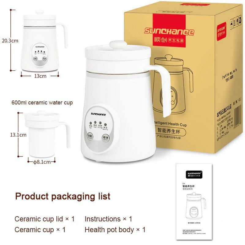 Ceramic Mini Electric Cup Soup with Dual-Mode Insulatio