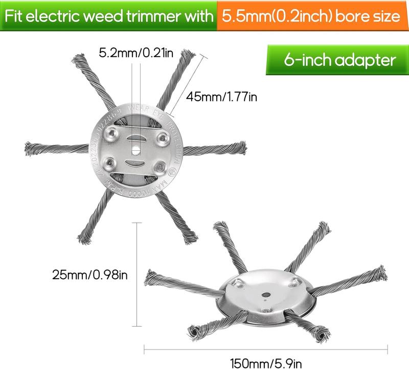 6-inch Steel Wire Grass Trimmer Head