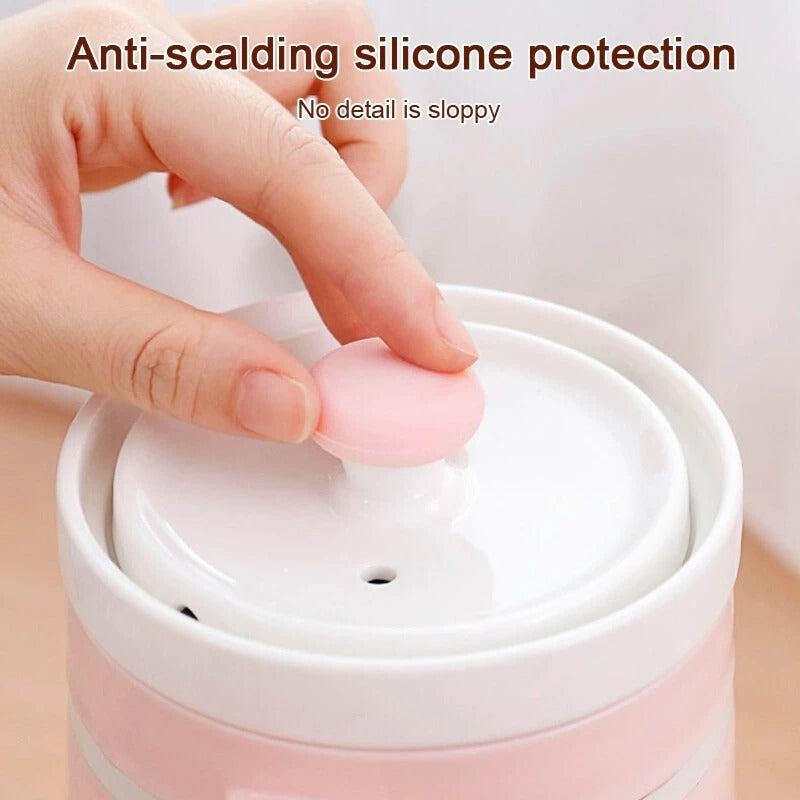 Ceramic Mini Electric Cup Soup with Dual-Mode Insulatio