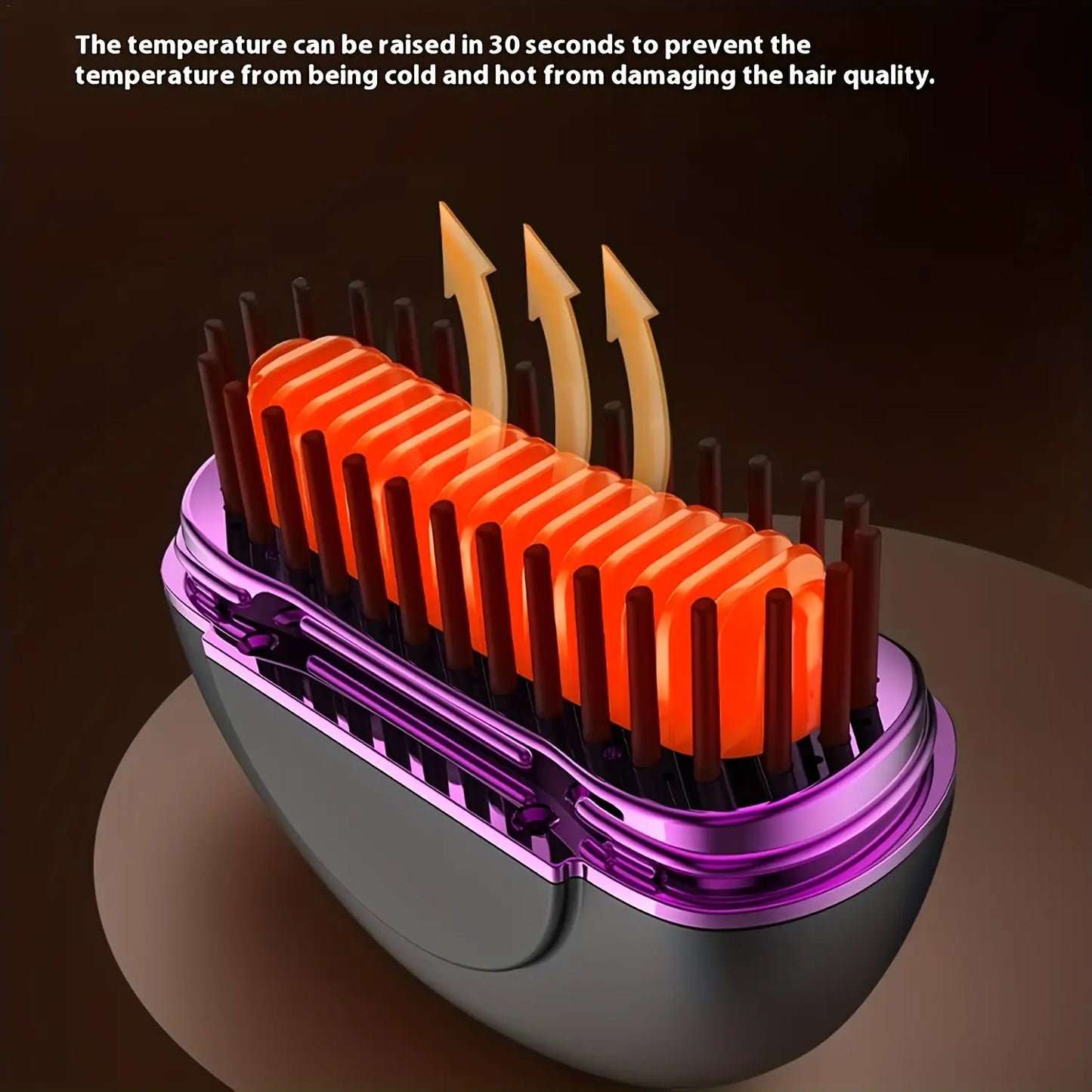 Portable Ionic Hair and Beard Straightener Brush