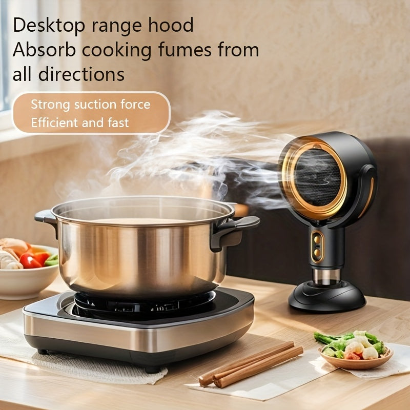 Portable, no-install desktop range hood