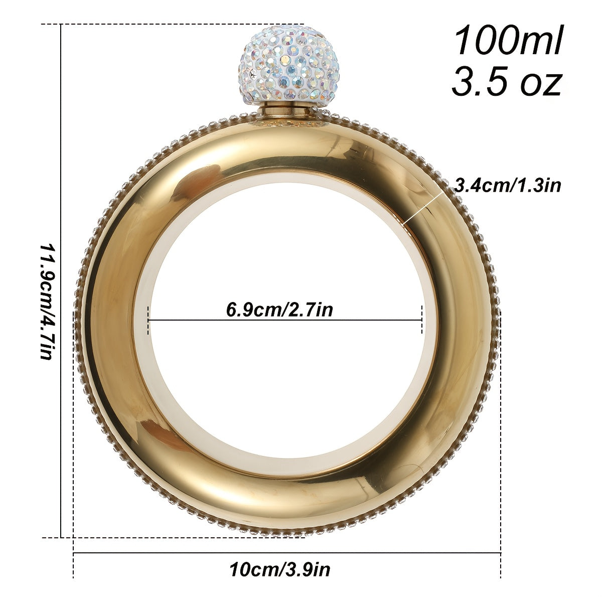 1pc Fashionable Stainless Steel Bangle Flask For Ladies