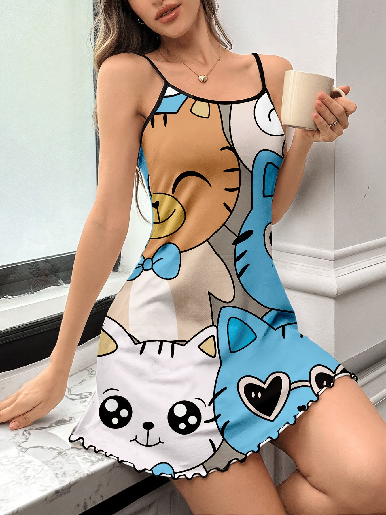 Soft & Playful Women's Sleep Dress