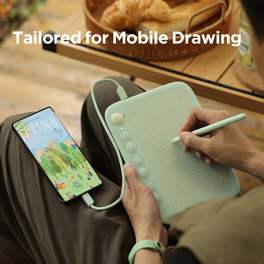 3. 5x6. 3 Inches Mobile Drawing Tablet with 16384-level Battery-free Stylus