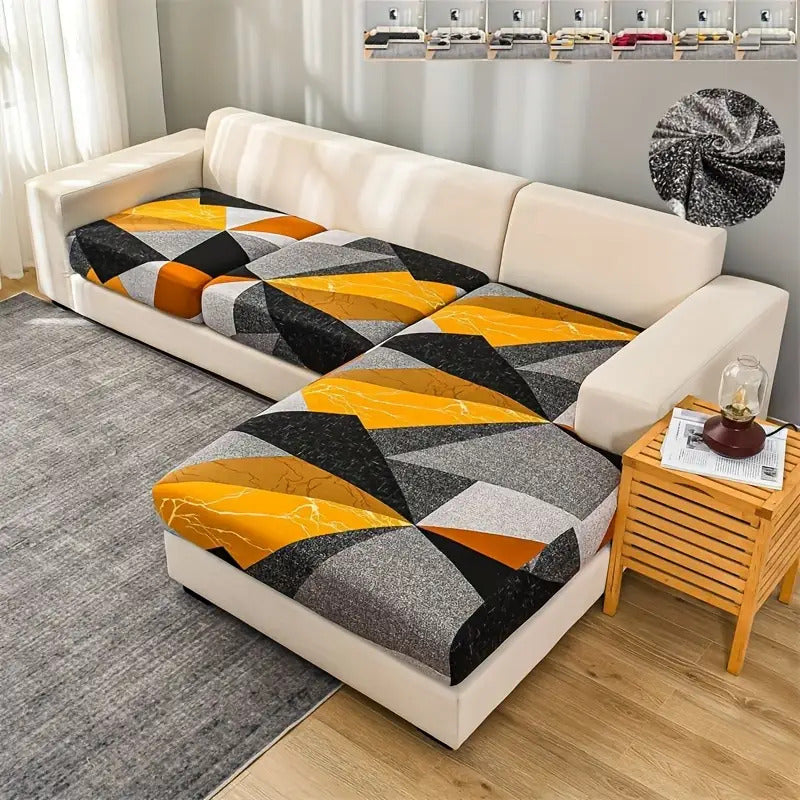 3pcs/Set Geometric Print Stretch Sofa Cushion Cover