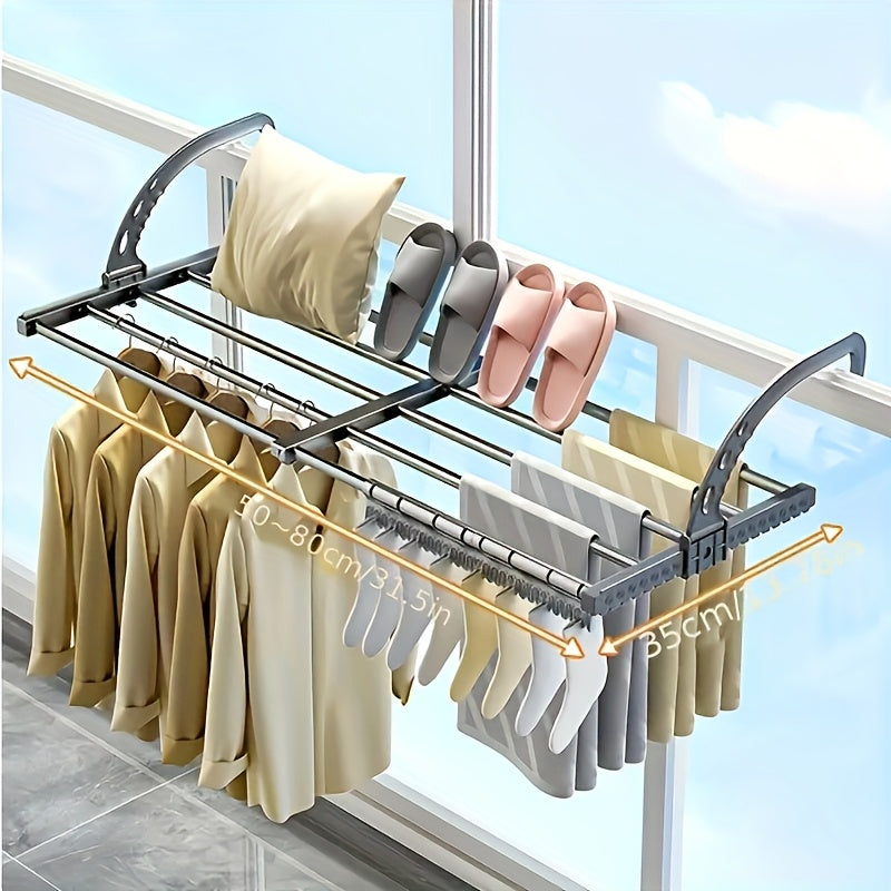 2-Size Adjustable Outdoor Clothes Drying Rack