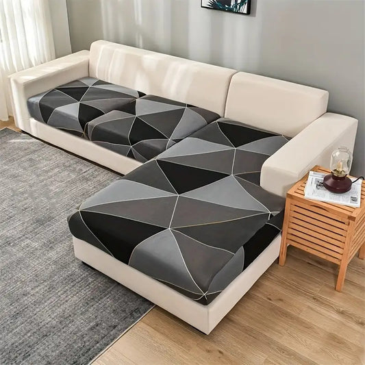 3pcs/Set Geometric Print Stretch Sofa Cushion Cover