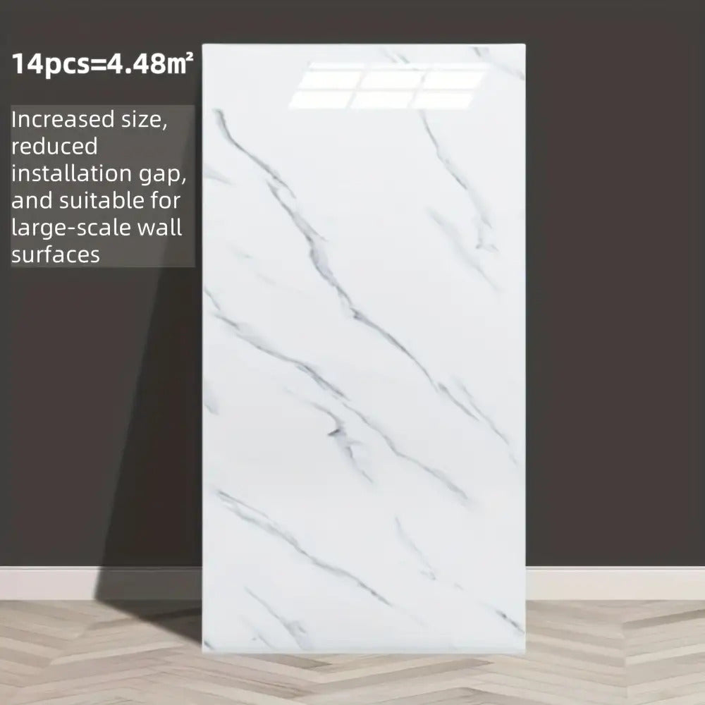 14pcs Glam Style Marble Pattern Wall Stickers