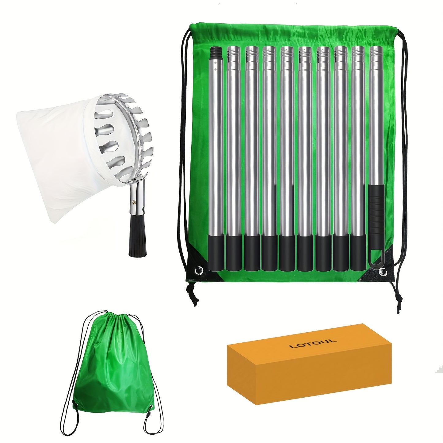 11ft Adjustable Fruit Picker Pole with Basket