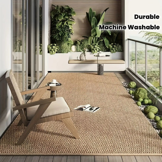 Durable Non-Slip Sisal-Like Braided Polyester Mat