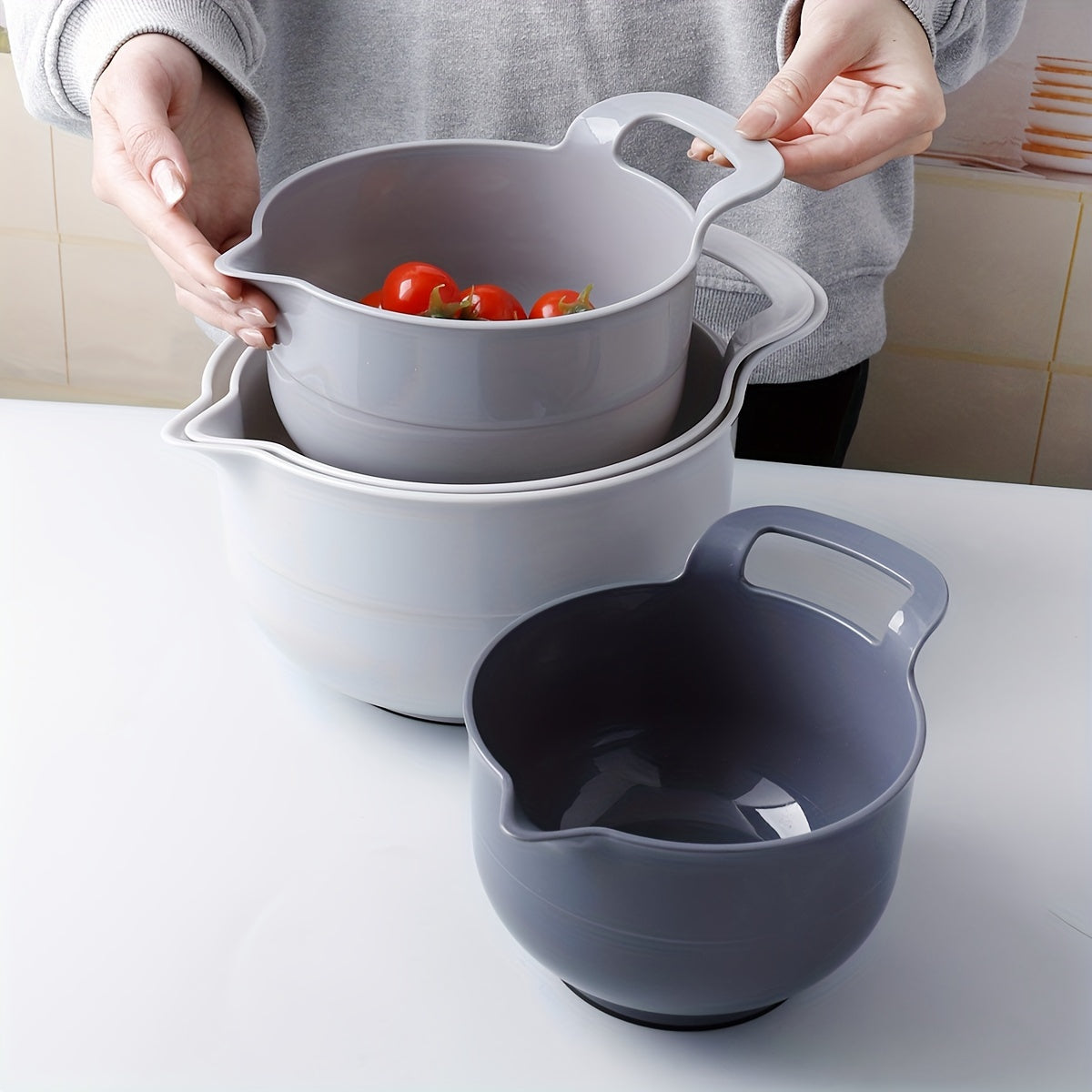 4pcs Thickened and Deepened Baking Mixing Bowl