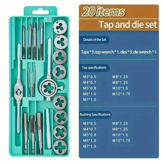 20pcs Metric Tap and Die Set