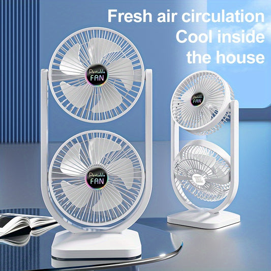 powerful dual-head fan, suitable for outdoor camping