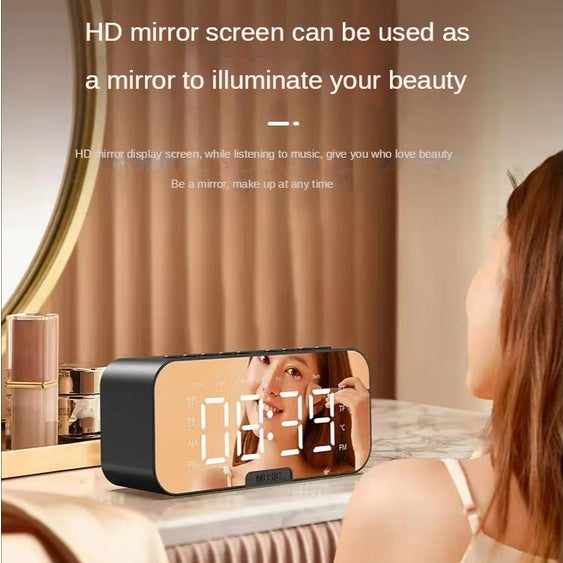 Bluetooth Speaker with LED Mirror Clock