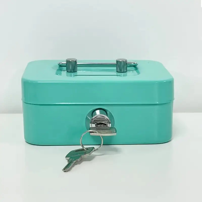 1pc Sturdy Iron Metal Keylock Storage Box