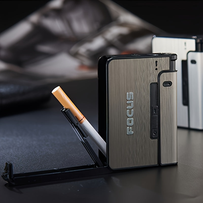 Portable Cigarette Case  with Built-in Lighter Compartment