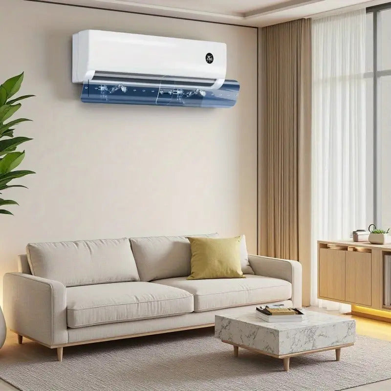 Retractable wall-mounted transparent air conditioner wind shield free of installation