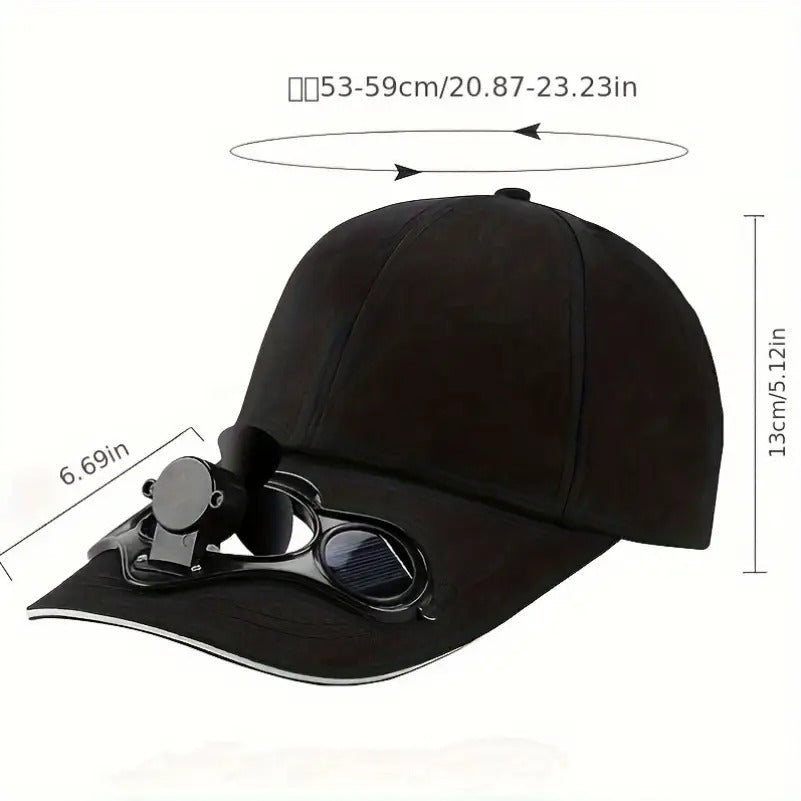 Solar-Powered Cooling Baseball Cap with Built-In Fan