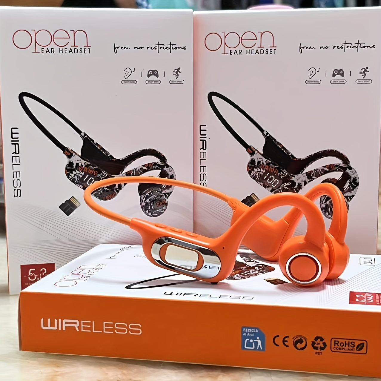 Wireless Bone Conduction Headphones with Microphone