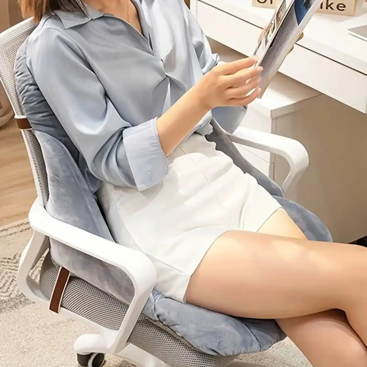Ergonomic Office Chair Cushion with Integrated Backrest
