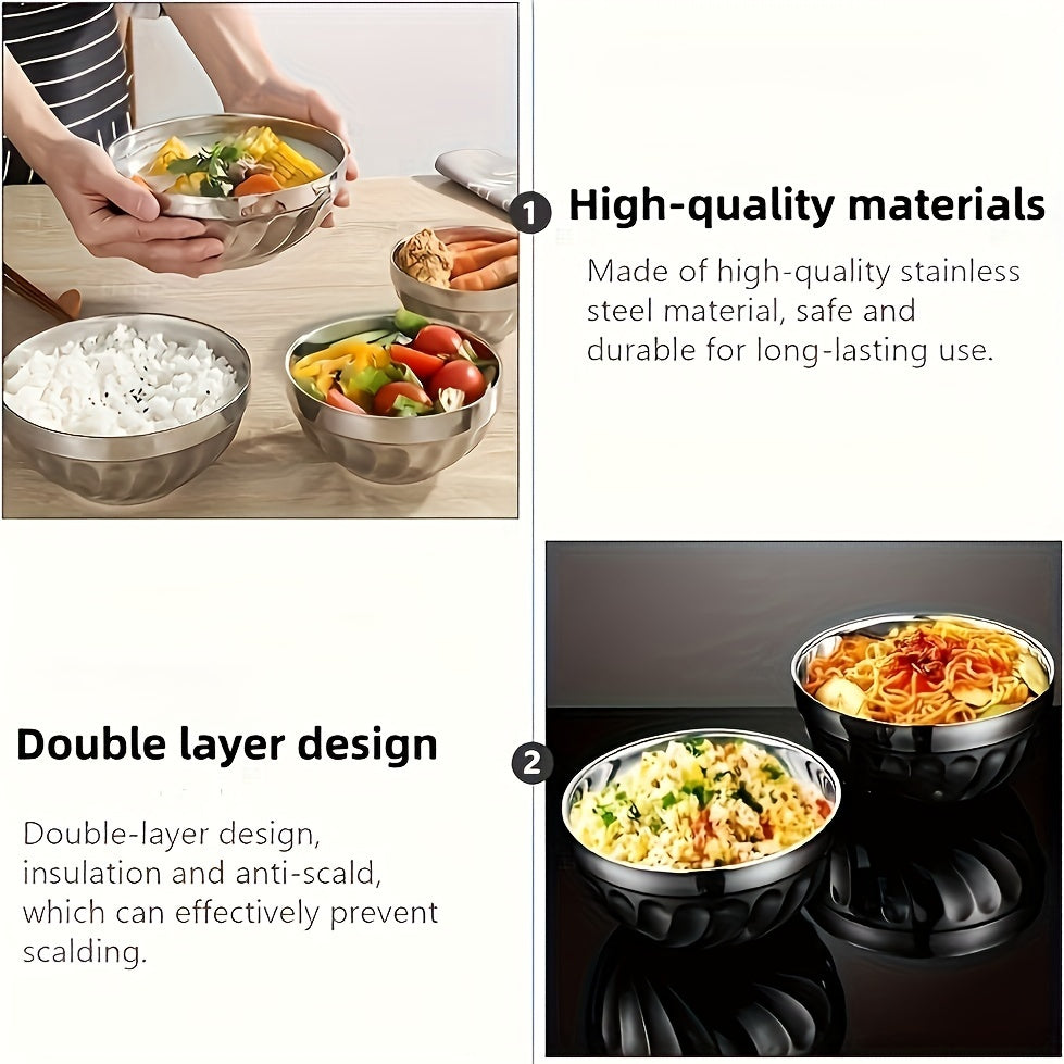 10pcs Durable Stainless Steel Bowls Set