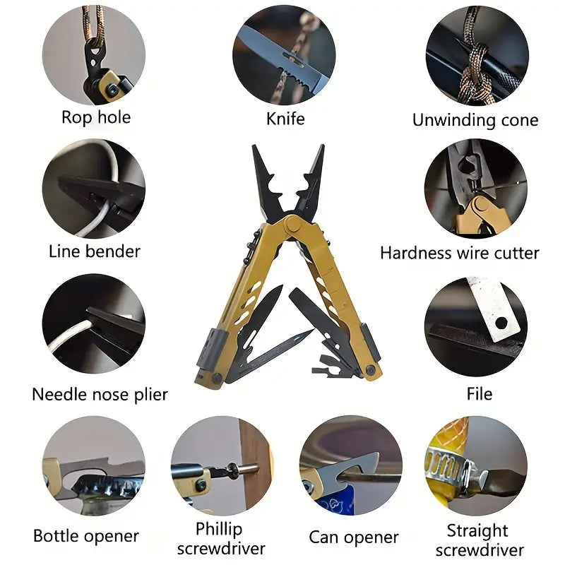 13-in-1 Portable Folding Multitool Pliers