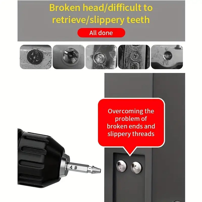 A set of 5 Damaged Screw Extractor Drill Bit