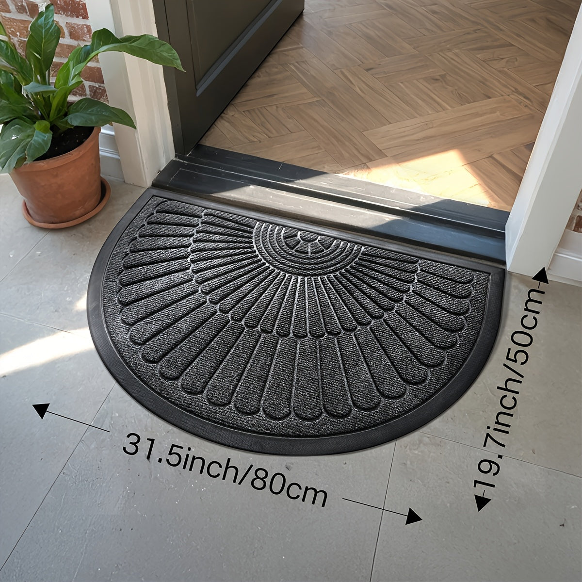 1pc Half Round Door Mat
