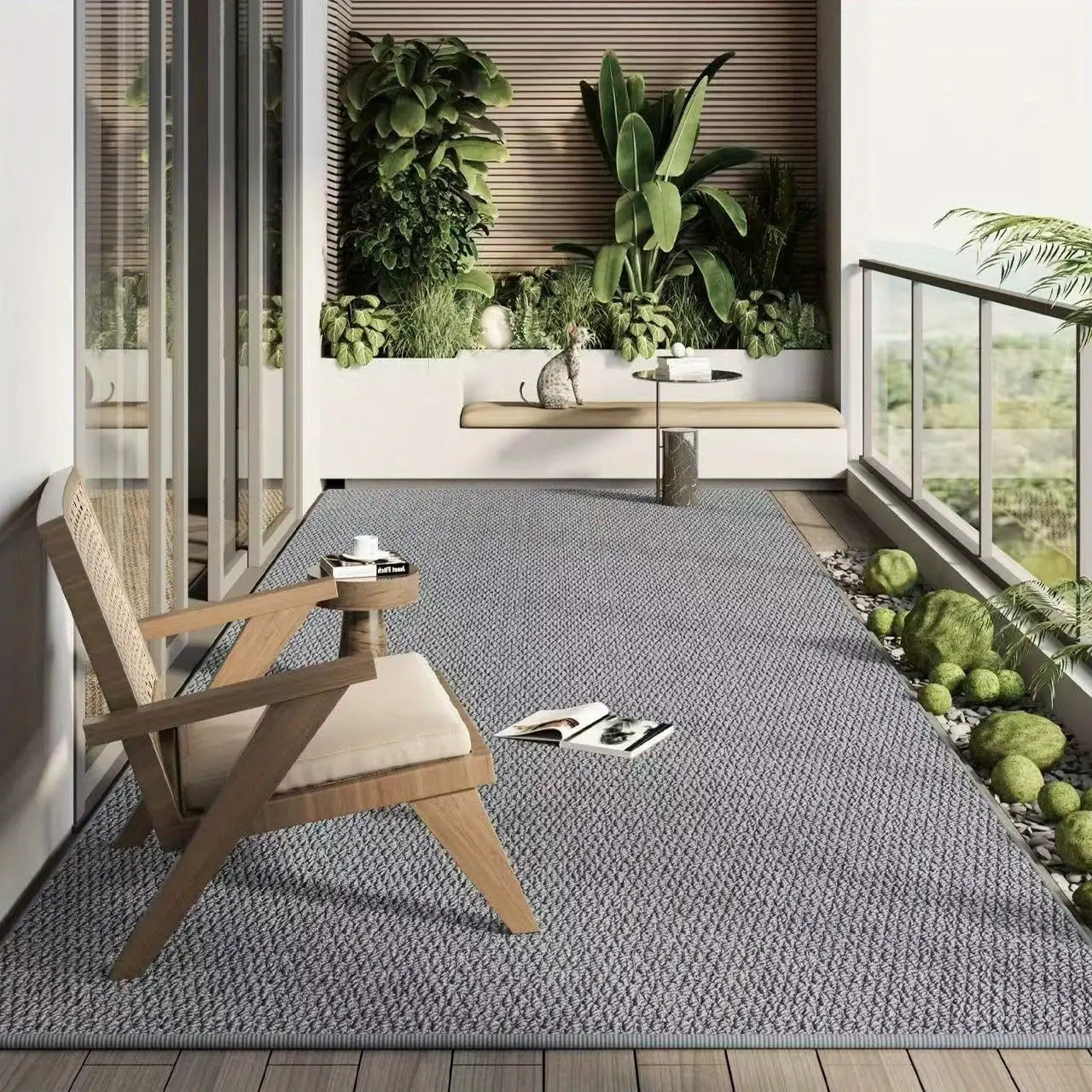 Durable Non-Slip Sisal-Like Braided Polyester Mat