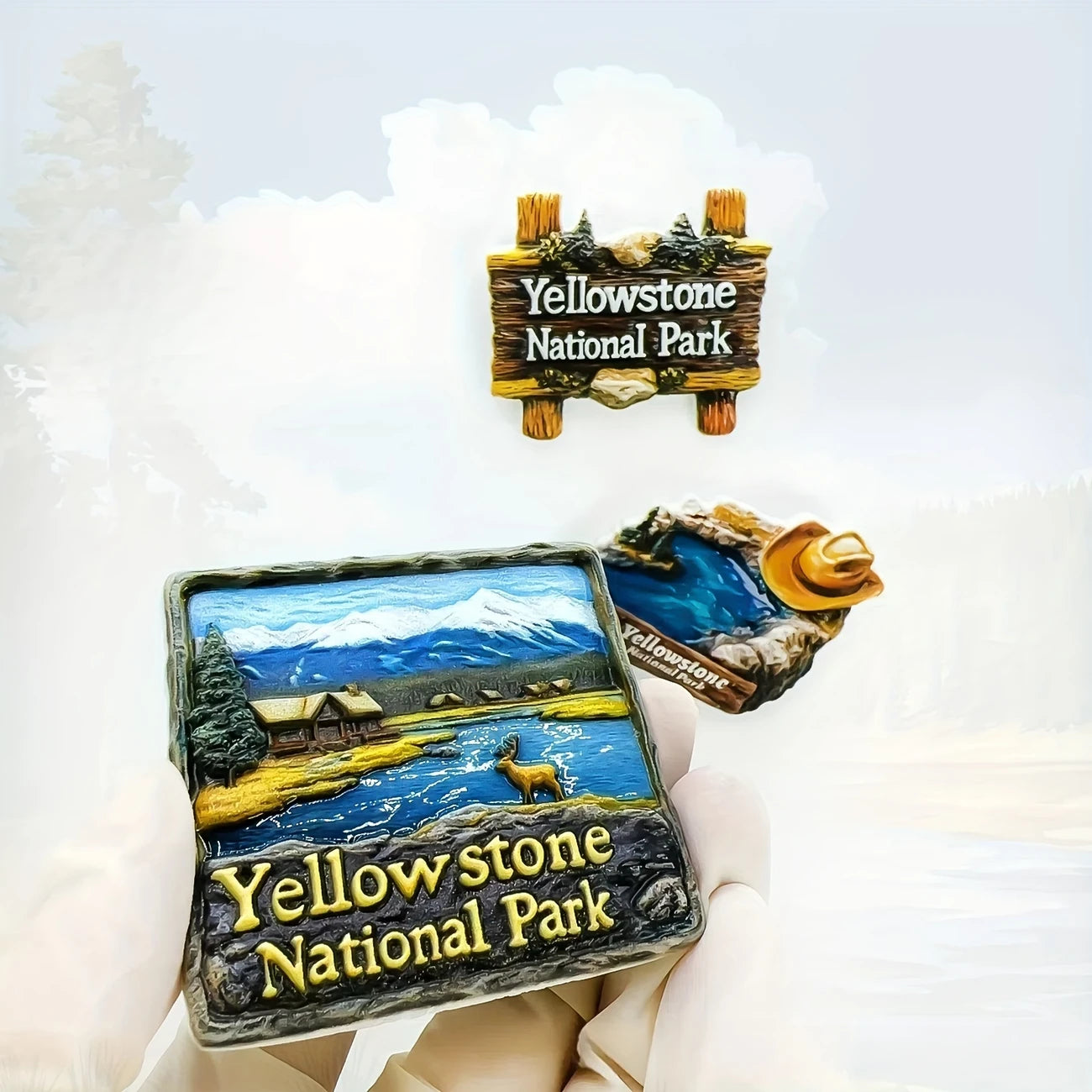World scenery refrigerator magnets, themed creative refrigerator magnets, kitchen iron decoration