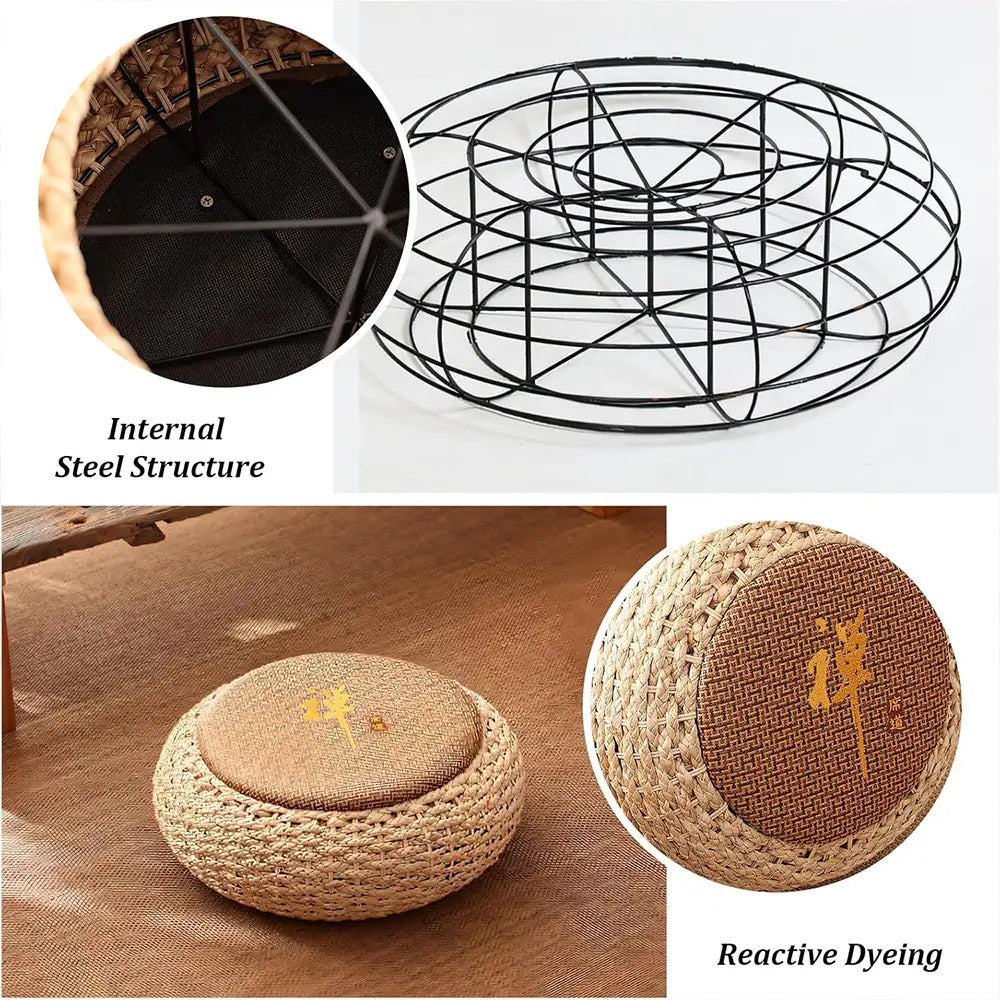 Straw Flat Seat Cushion, Tatami Floor Straw Mat Natural Cushion