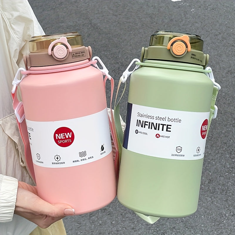 1pc Stainless Steel Insulated Tumbler 1000ml Large Capacity with Handle