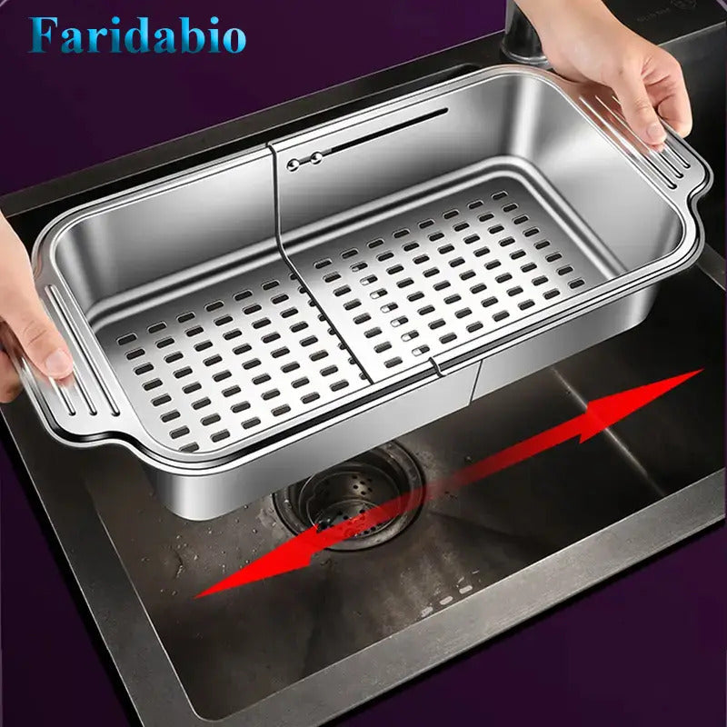 304 Stainless Steel Retractable Sink Strainer Basket