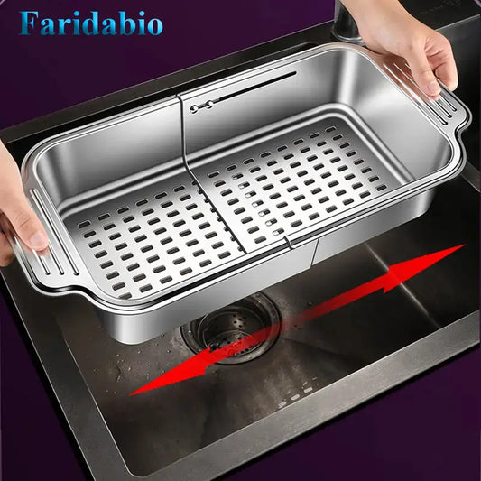 304 Stainless Steel Retractable Sink Strainer Basket