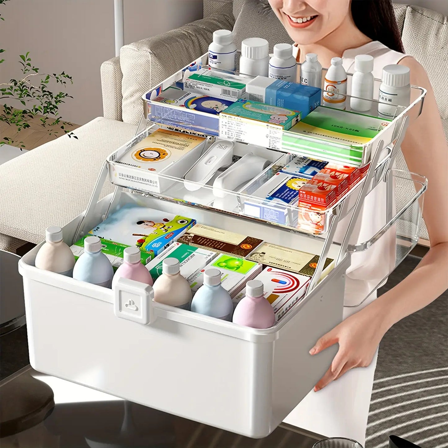 Three-Layer Household large-capacity Medicine Box