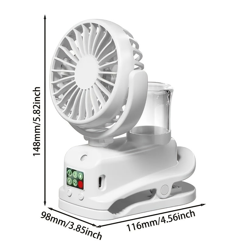 Portable USB Rechargeable Fan with Mist Humidifier