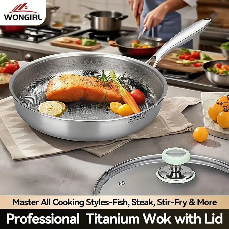 1pc Stainless Steel Non-Stick Frying Pan