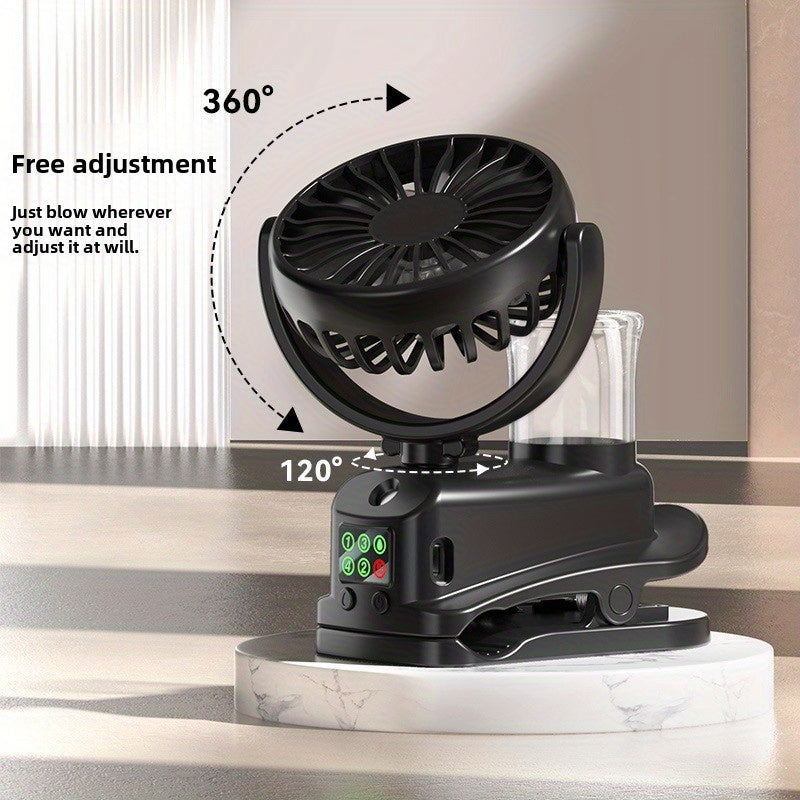 Portable USB Rechargeable Fan with Mist Humidifier