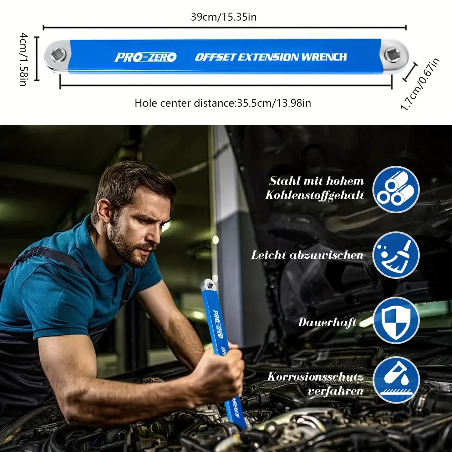 2-in-1 Multi-Function Ratchet Offset Extension Wrench