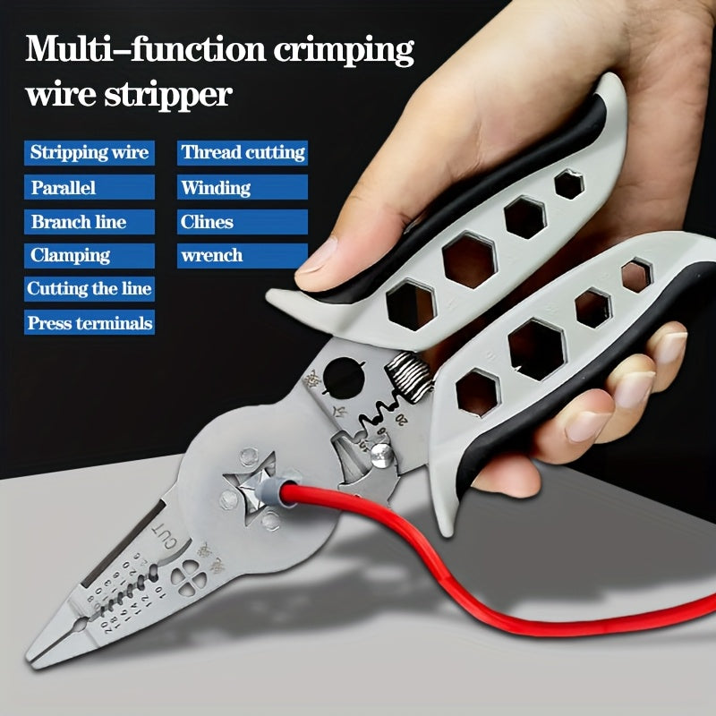 Professional Electrician's Heavy-Duty Crimping & Stripping Pliers