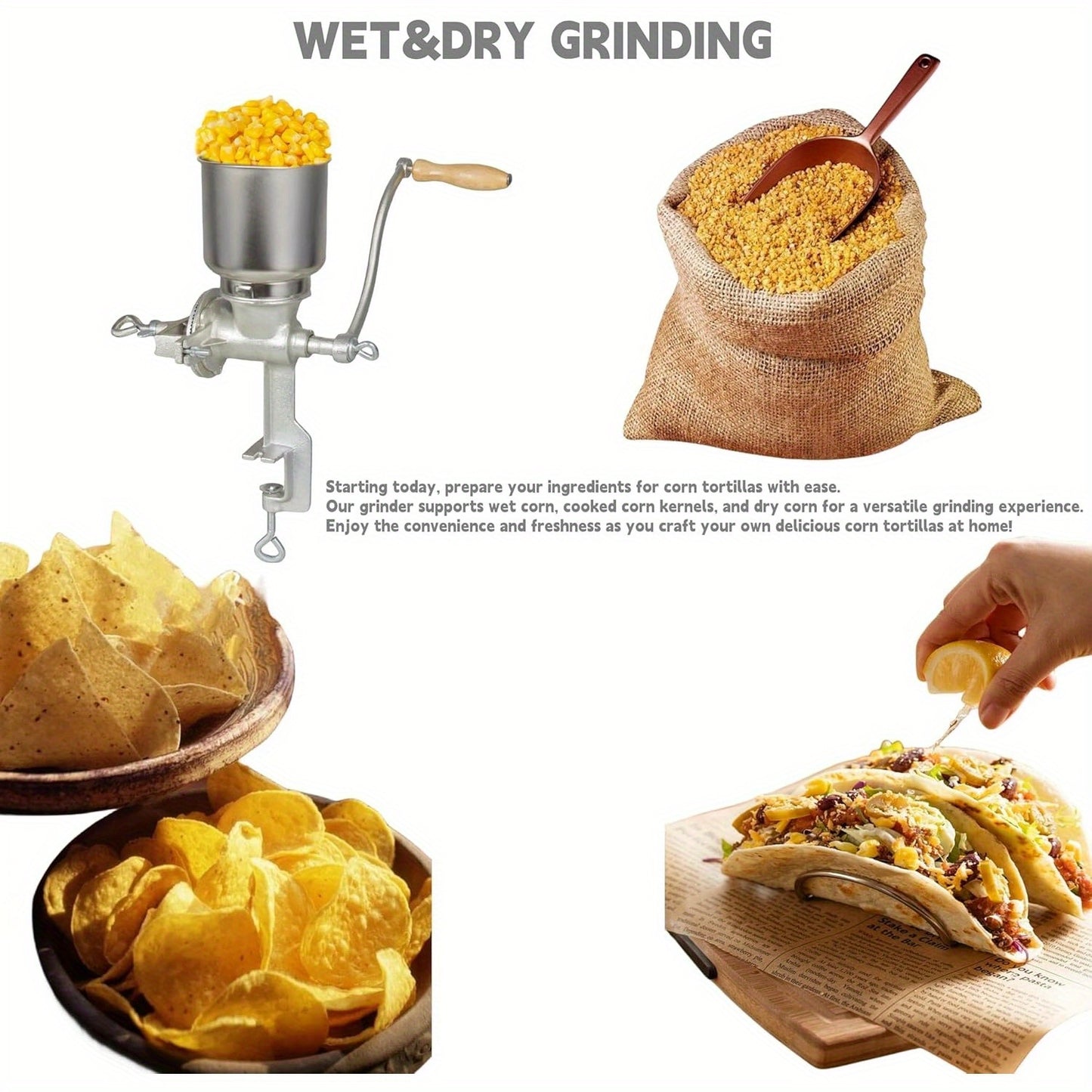 Heavy Duty Cast Iron Manual Grain Mill & Coffee Grinder