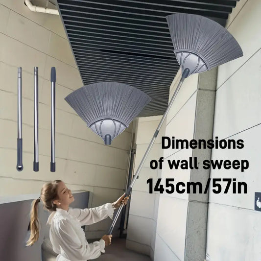 3 Sets of Wall Brooms with Telescopic Rods